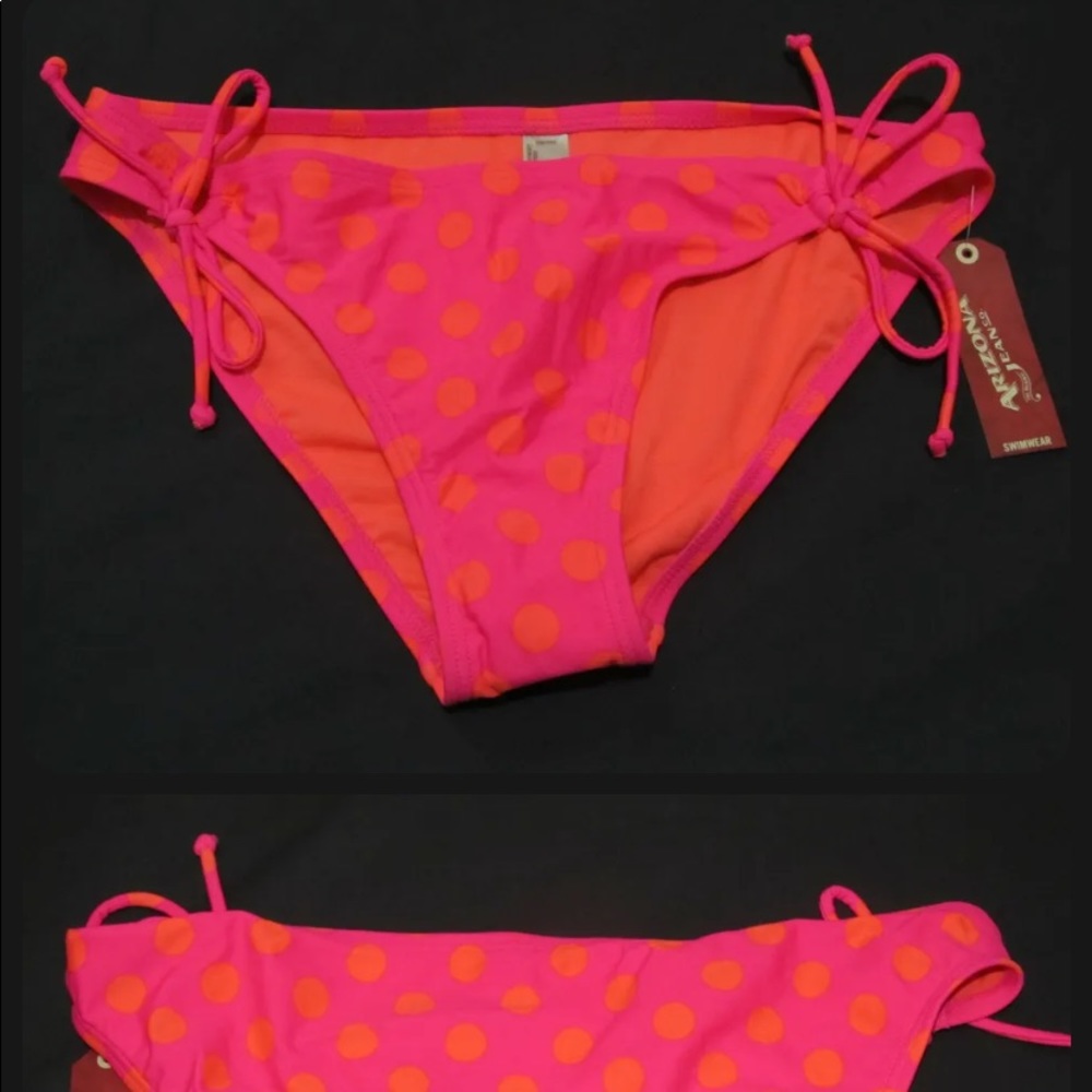 Polka dot string bikini bottom